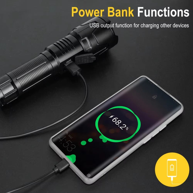 S2301 30W White Laser Wick 1000LM Telescopic Zoom LED Flashlight - Black