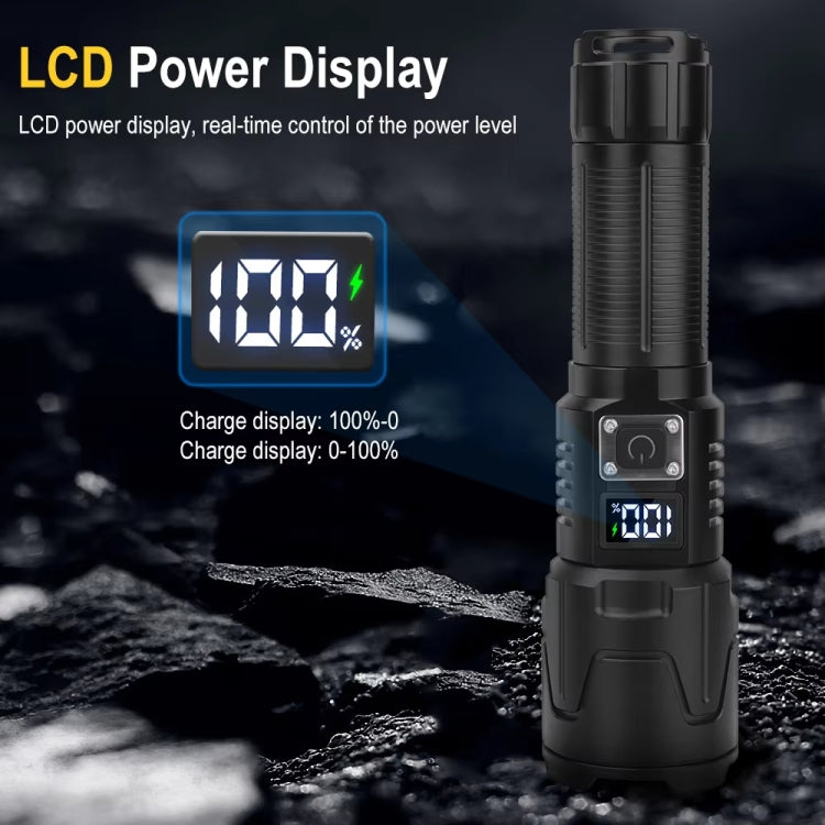S2301 30W White Laser Wick 1000LM Telescopic Zoom LED Flashlight - Black
