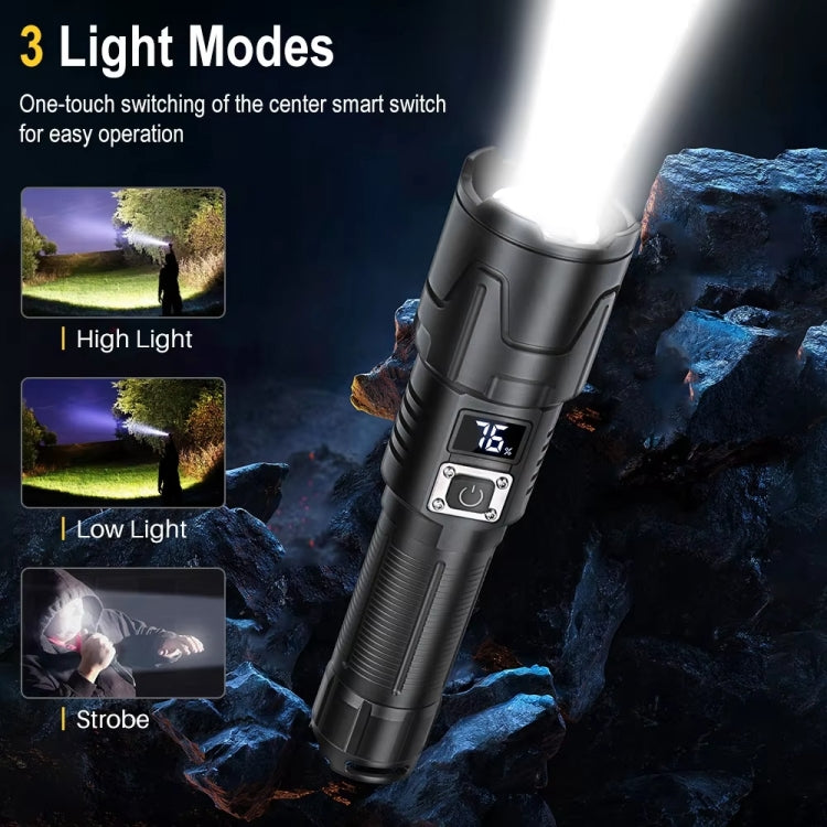 S2301 30W White Laser Wick 1000LM Telescopic Zoom LED Flashlight - Black