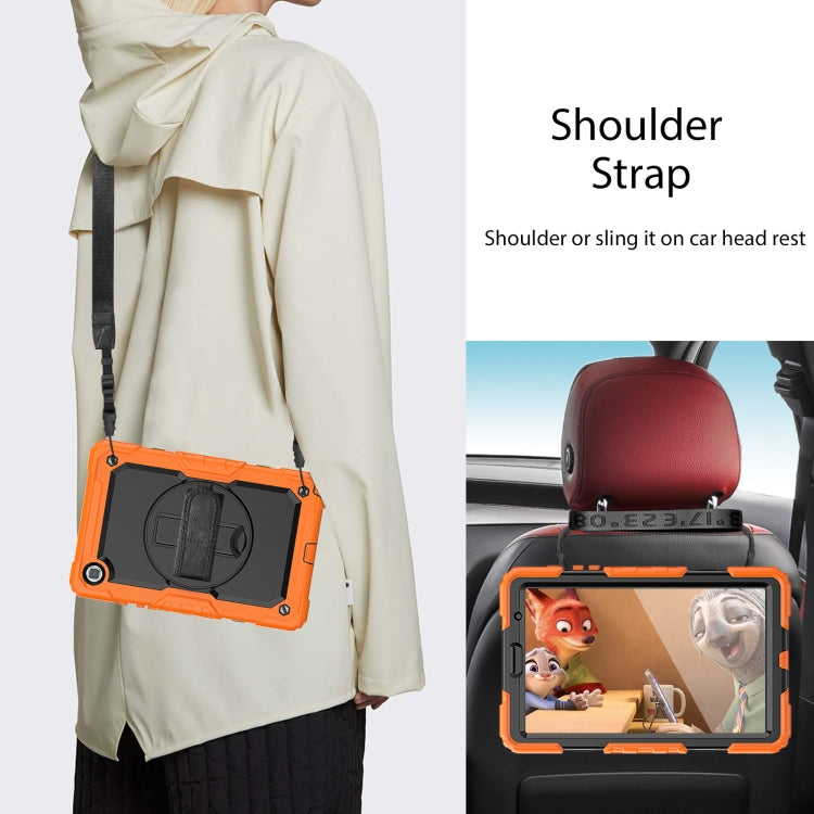For Samsung Galaxy Tab A7 Lite T220 Silicone Hybrid PC Tablet Case with Shoulder Strap