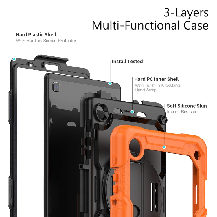 For Samsung Galaxy Tab A7 Lite T220 Silicone Hybrid PC Tablet Case with Shoulder Strap