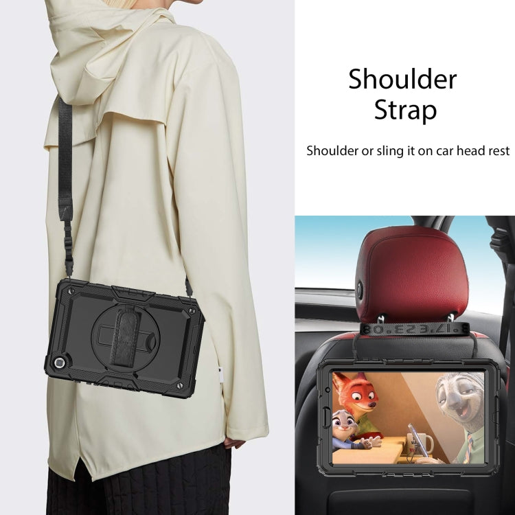 For Samsung Galaxy Tab A7 Lite T220 Silicone Hybrid PC Tablet Case with Shoulder Strap
