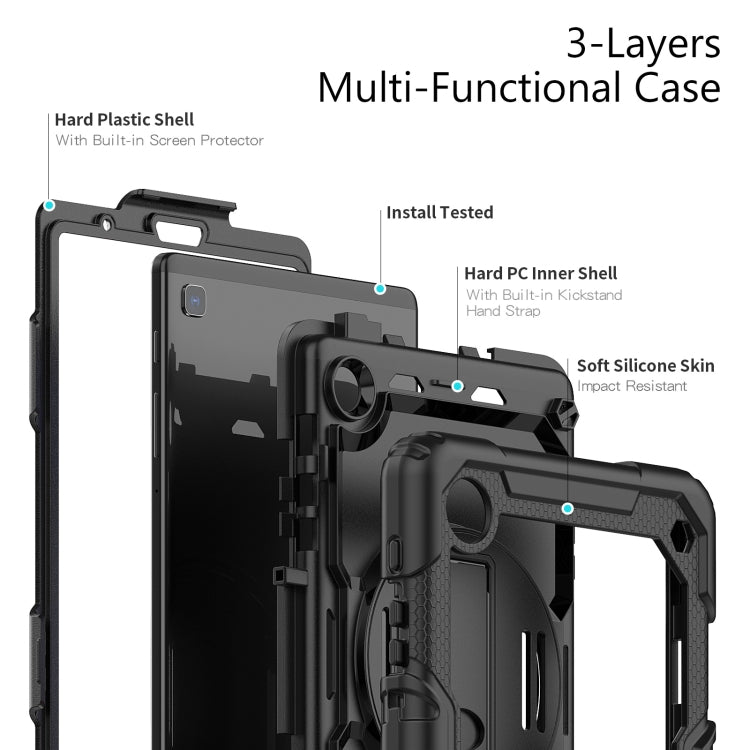 For Samsung Galaxy Tab A7 Lite T220 Silicone Hybrid PC Tablet Case with Shoulder Strap
