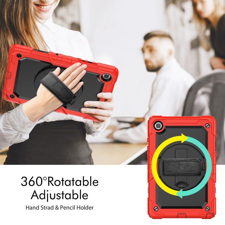 For Samsung Galaxy Tab A7 Lite T220 Silicone Hybrid PC Tablet Case with Shoulder Strap