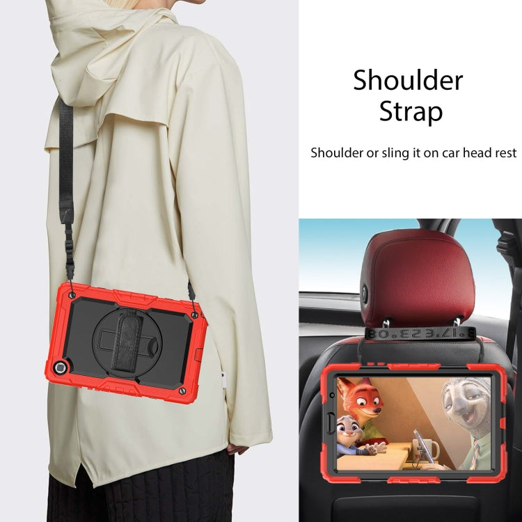 For Samsung Galaxy Tab A7 Lite T220 Silicone Hybrid PC Tablet Case with Shoulder Strap