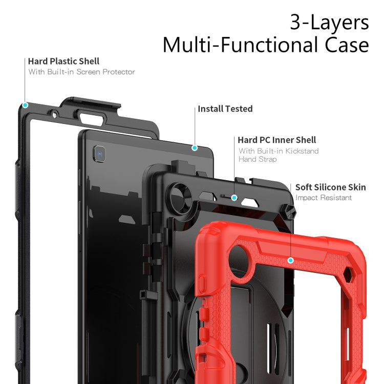 For Samsung Galaxy Tab A7 Lite T220 Silicone Hybrid PC Tablet Case with Shoulder Strap