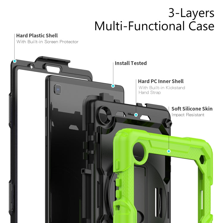 For Samsung Galaxy Tab A7 Lite T220 Silicone Hybrid PC Tablet Case with Shoulder Strap