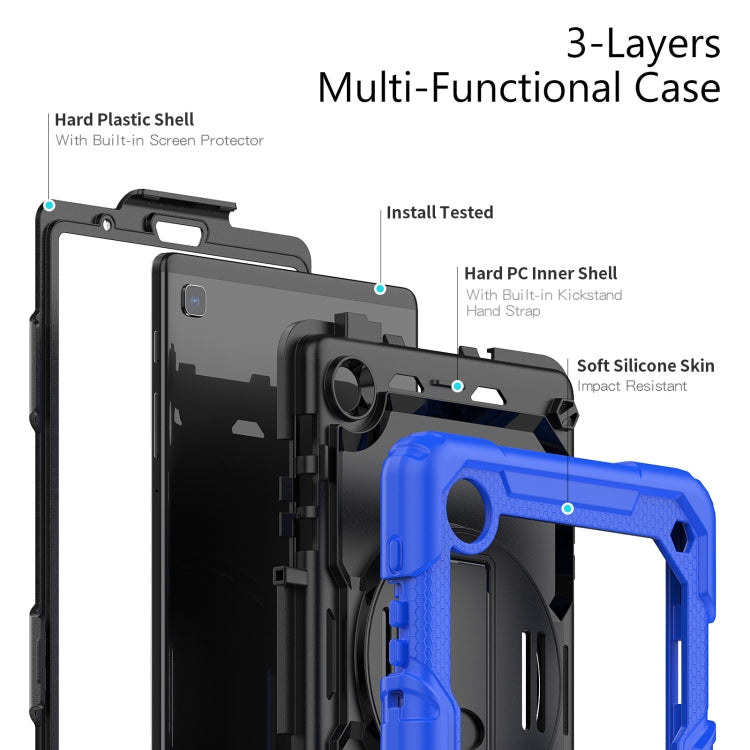 For Samsung Galaxy Tab A7 Lite T220 Silicone Hybrid PC Tablet Case with Shoulder Strap