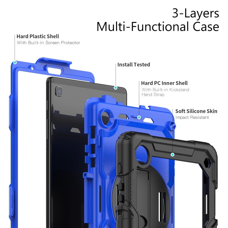 For Samsung Galaxy Tab A7 Lite T220 Silicone Hybrid PC Tablet Case with Shoulder Strap