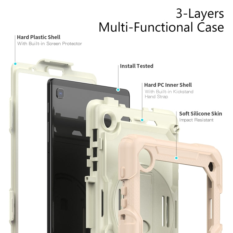 For Samsung Galaxy Tab A7 Lite T220 Silicone Hybrid PC Tablet Case with Shoulder Strap