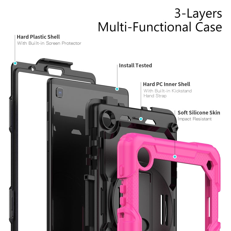 For Samsung Galaxy Tab A7 Lite T220 Silicone Hybrid PC Tablet Case with Shoulder Strap