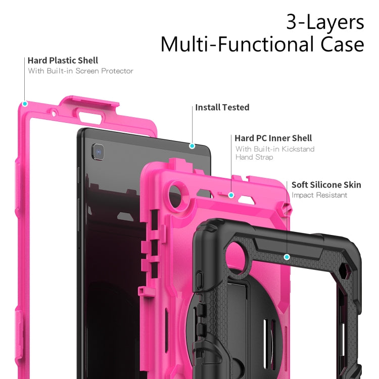 For Samsung Galaxy Tab A7 Lite T220 Silicone Hybrid PC Tablet Case with Shoulder Strap