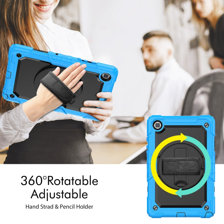 For Samsung Galaxy Tab A7 Lite T220 Silicone Hybrid PC Tablet Case with Shoulder Strap