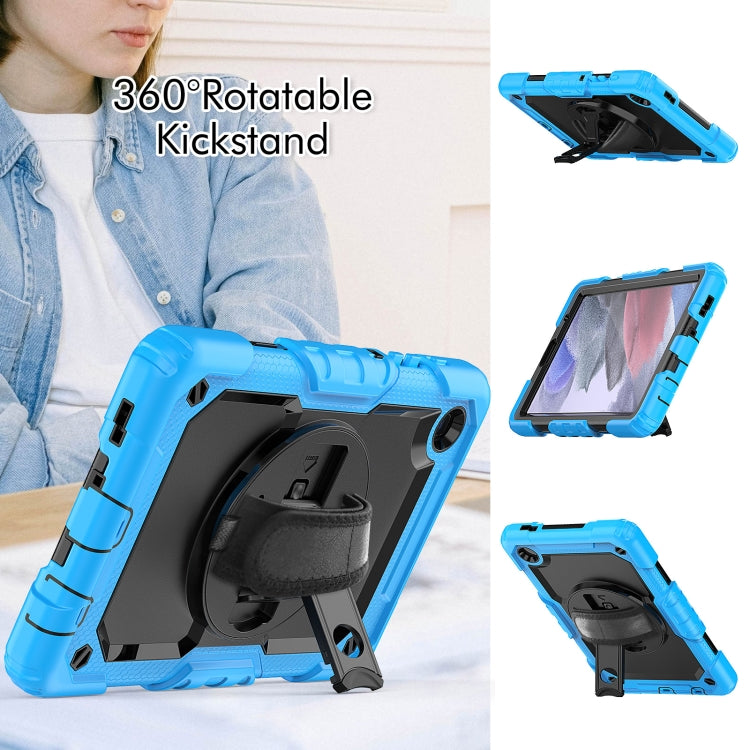 For Samsung Galaxy Tab A7 Lite T220 Silicone Hybrid PC Tablet Case with Shoulder Strap