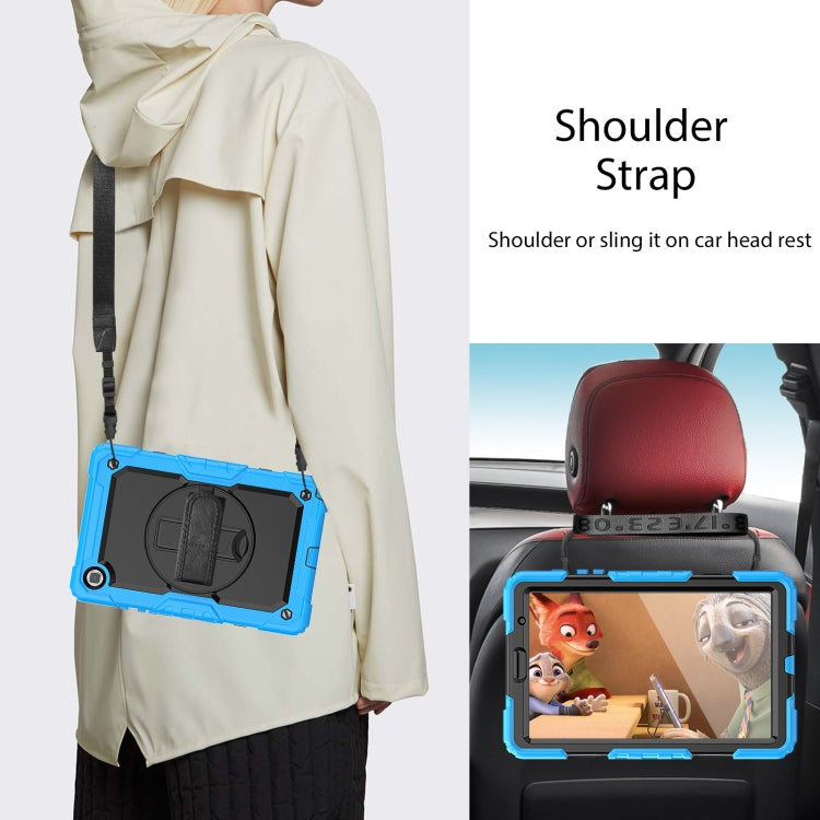 For Samsung Galaxy Tab A7 Lite T220 Silicone Hybrid PC Tablet Case with Shoulder Strap