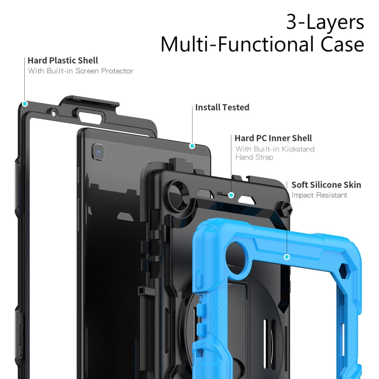 For Samsung Galaxy Tab A7 Lite T220 Silicone Hybrid PC Tablet Case with Shoulder Strap