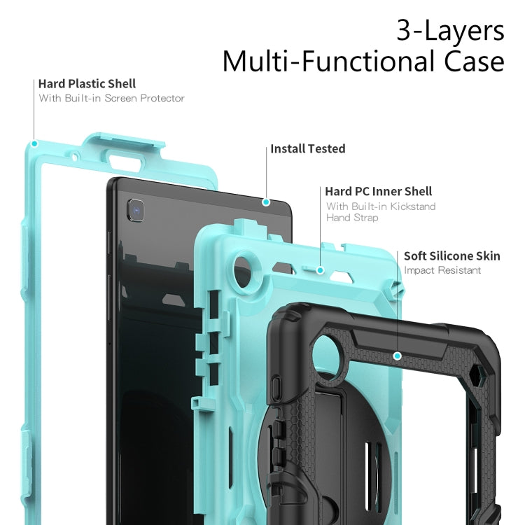 For Samsung Galaxy Tab A7 Lite T220 Silicone Hybrid PC Tablet Case with Shoulder Strap
