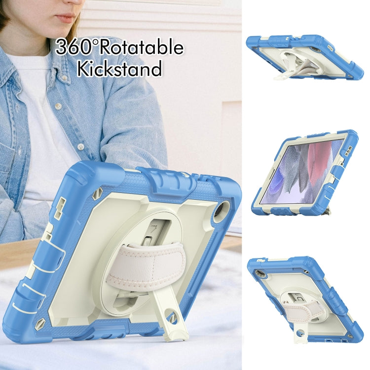 For Samsung Galaxy Tab A7 Lite T220 Silicone Hybrid PC Tablet Case with Shoulder Strap