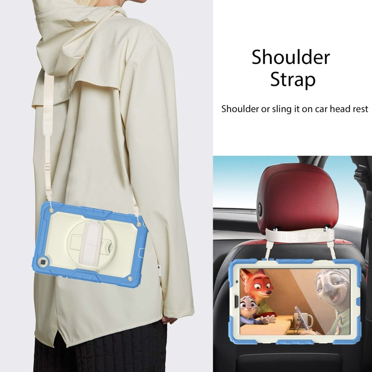 For Samsung Galaxy Tab A7 Lite T220 Silicone Hybrid PC Tablet Case with Shoulder Strap