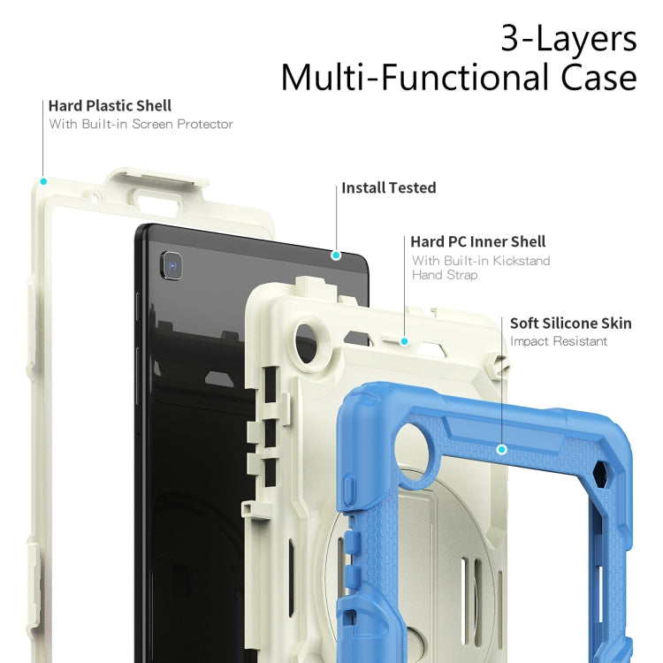 For Samsung Galaxy Tab A7 Lite T220 Silicone Hybrid PC Tablet Case with Shoulder Strap