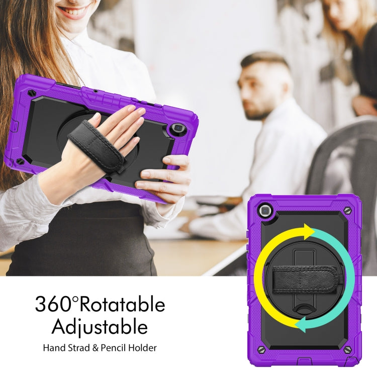 For Samsung Galaxy Tab A7 Lite T220 Silicone Hybrid PC Tablet Case with Shoulder Strap