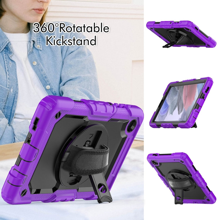 For Samsung Galaxy Tab A7 Lite T220 Silicone Hybrid PC Tablet Case with Shoulder Strap