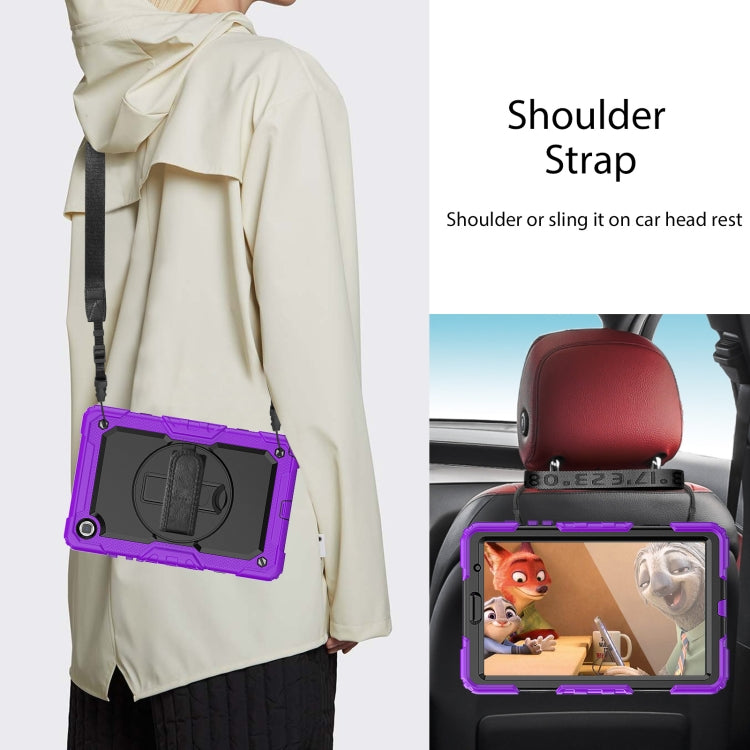 For Samsung Galaxy Tab A7 Lite T220 Silicone Hybrid PC Tablet Case with Shoulder Strap
