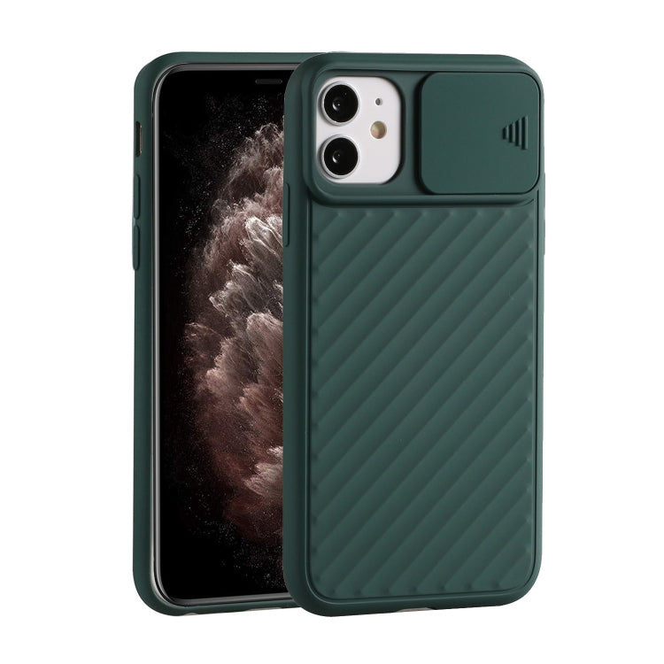 For iPhone 12 / 12 Pro Sliding Camera Cover Design Twill Anti-Slip TPU Case