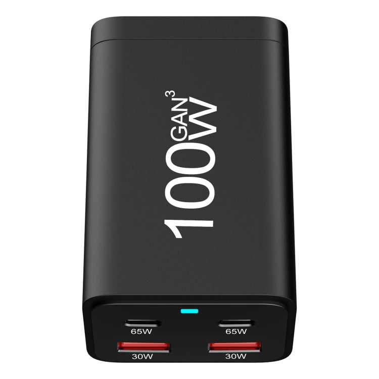 2A2C-100W GaN Pro 100W USB x 2, USB-C / Type-C x 2 Fast Charger, Plug Type:AU Plug - Black
