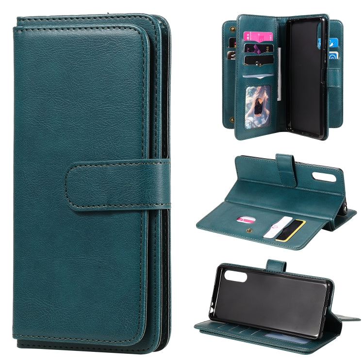 For Sony Xperia L4 Multifunctional Magnetic Copper Buckle Horizontal Flip Solid Color Leather Case with 10 Card Slots & Wallet & Holder & Photo Frame