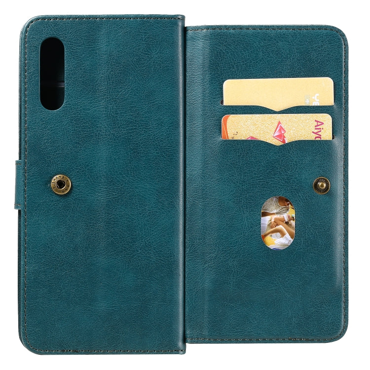 For Sony Xperia L4 Multifunctional Magnetic Copper Buckle Horizontal Flip Solid Color Leather Case with 10 Card Slots & Wallet & Holder & Photo Frame
