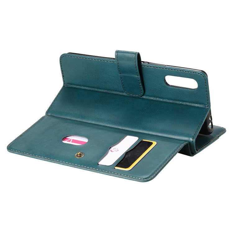 For Sony Xperia L4 Multifunctional Magnetic Copper Buckle Horizontal Flip Solid Color Leather Case with 10 Card Slots & Wallet & Holder & Photo Frame