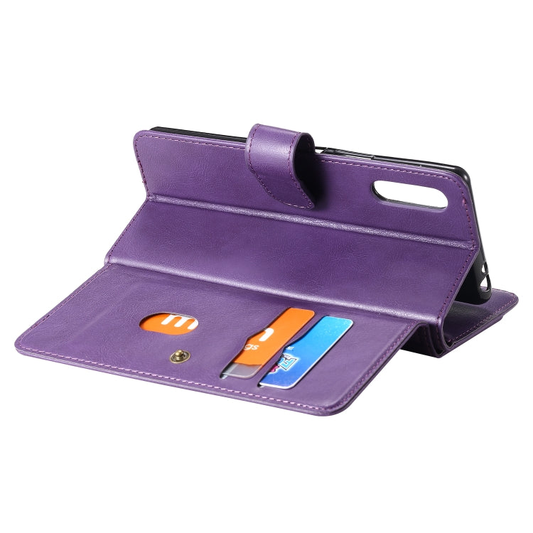 For Sony Xperia L4 Multifunctional Magnetic Copper Buckle Horizontal Flip Solid Color Leather Case with 10 Card Slots & Wallet & Holder & Photo Frame