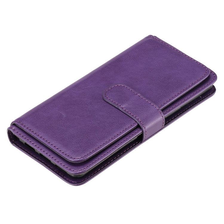 For Sony Xperia L4 Multifunctional Magnetic Copper Buckle Horizontal Flip Solid Color Leather Case with 10 Card Slots & Wallet & Holder & Photo Frame