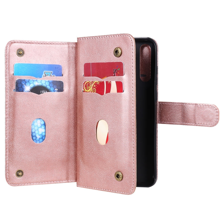 For Sony Xperia L4 Multifunctional Magnetic Copper Buckle Horizontal Flip Solid Color Leather Case with 10 Card Slots & Wallet & Holder & Photo Frame