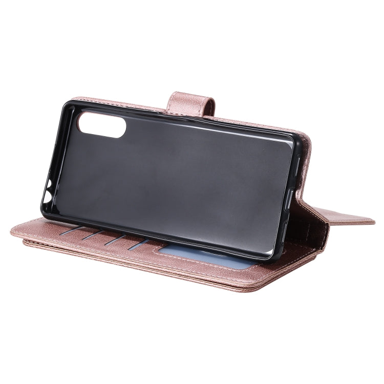 For Sony Xperia L4 Multifunctional Magnetic Copper Buckle Horizontal Flip Solid Color Leather Case with 10 Card Slots & Wallet & Holder & Photo Frame