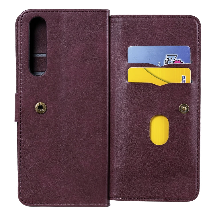 For Sony Xpeira 1 II Multifunctional Magnetic Copper Buckle Horizontal Flip Solid Color Leather Case with 10 Card Slots & Wallet & Holder & Photo Frame