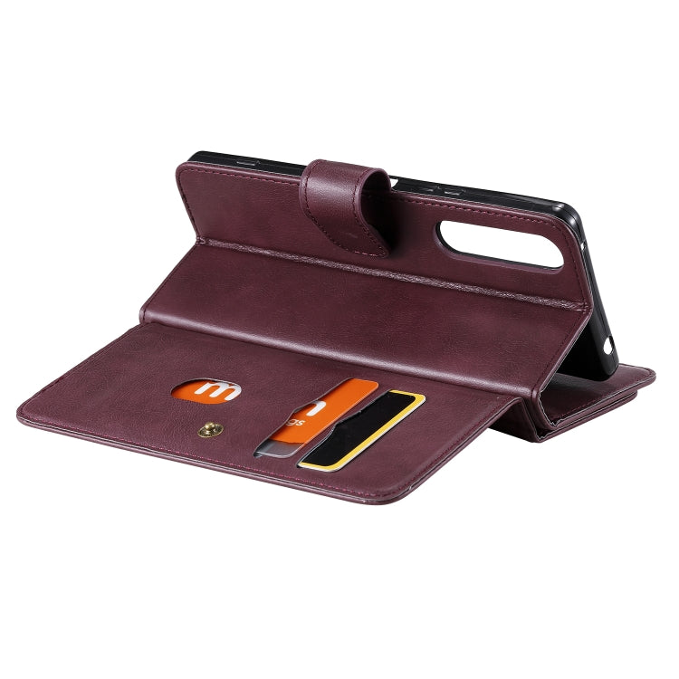 For Sony Xpeira 1 II Multifunctional Magnetic Copper Buckle Horizontal Flip Solid Color Leather Case with 10 Card Slots & Wallet & Holder & Photo Frame