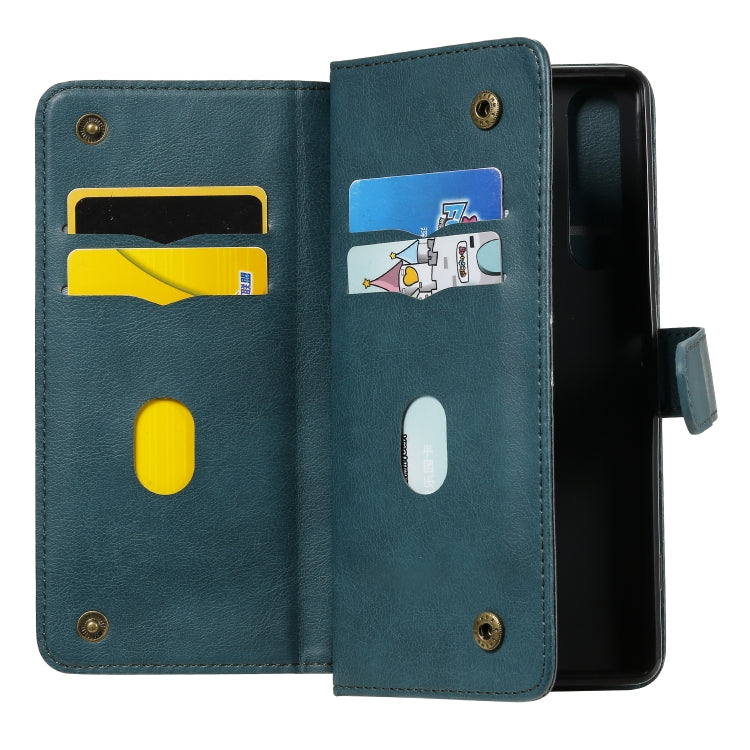 For Sony Xpeira 1 II Multifunctional Magnetic Copper Buckle Horizontal Flip Solid Color Leather Case with 10 Card Slots & Wallet & Holder & Photo Frame