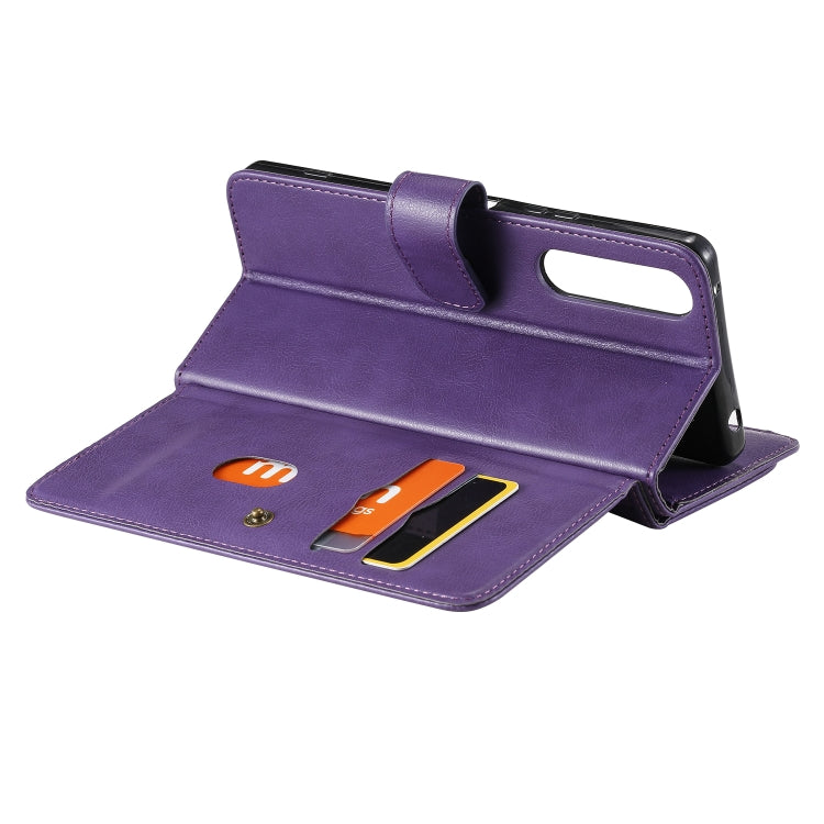 For Sony Xpeira 1 II Multifunctional Magnetic Copper Buckle Horizontal Flip Solid Color Leather Case with 10 Card Slots & Wallet & Holder & Photo Frame