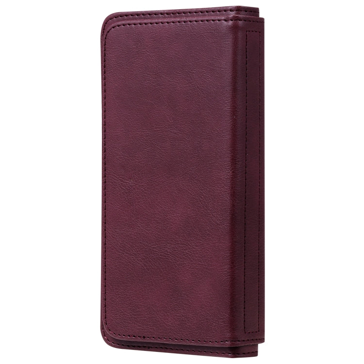 For Sony Xpeira 10 II Multifunctional Magnetic Copper Buckle Horizontal Flip Solid Color Leather Case with 10 Card Slots & Wallet & Holder & Photo Frame