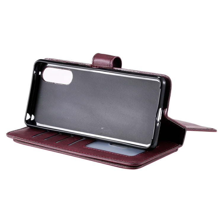 For Sony Xpeira 10 II Multifunctional Magnetic Copper Buckle Horizontal Flip Solid Color Leather Case with 10 Card Slots & Wallet & Holder & Photo Frame