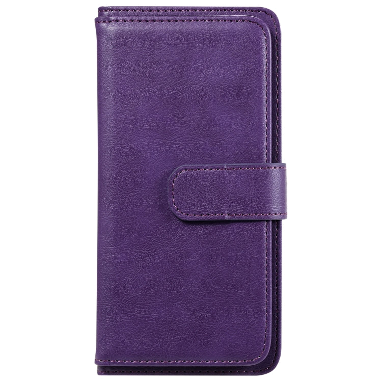 For Sony Xpeira 10 II Multifunctional Magnetic Copper Buckle Horizontal Flip Solid Color Leather Case with 10 Card Slots & Wallet & Holder & Photo Frame