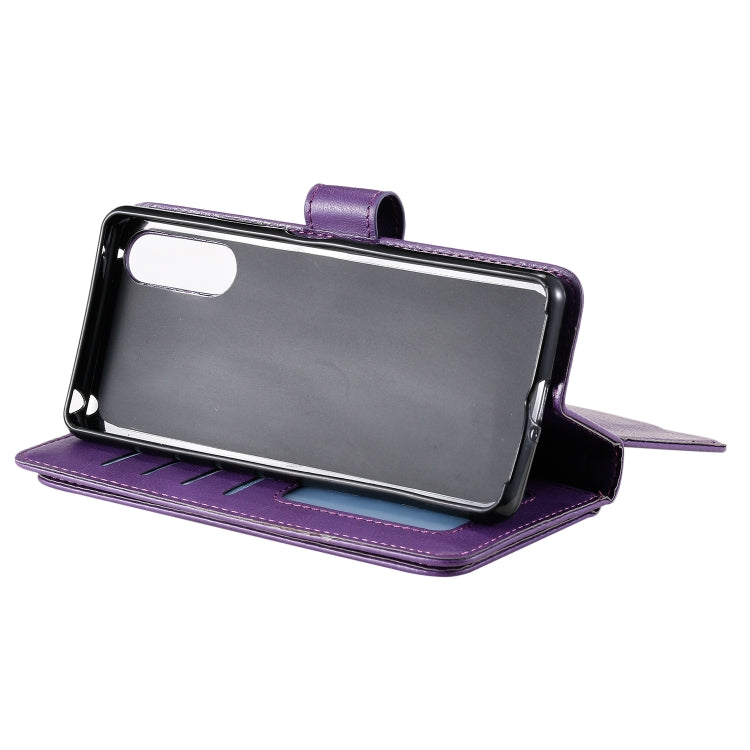 For Sony Xpeira 10 II Multifunctional Magnetic Copper Buckle Horizontal Flip Solid Color Leather Case with 10 Card Slots & Wallet & Holder & Photo Frame