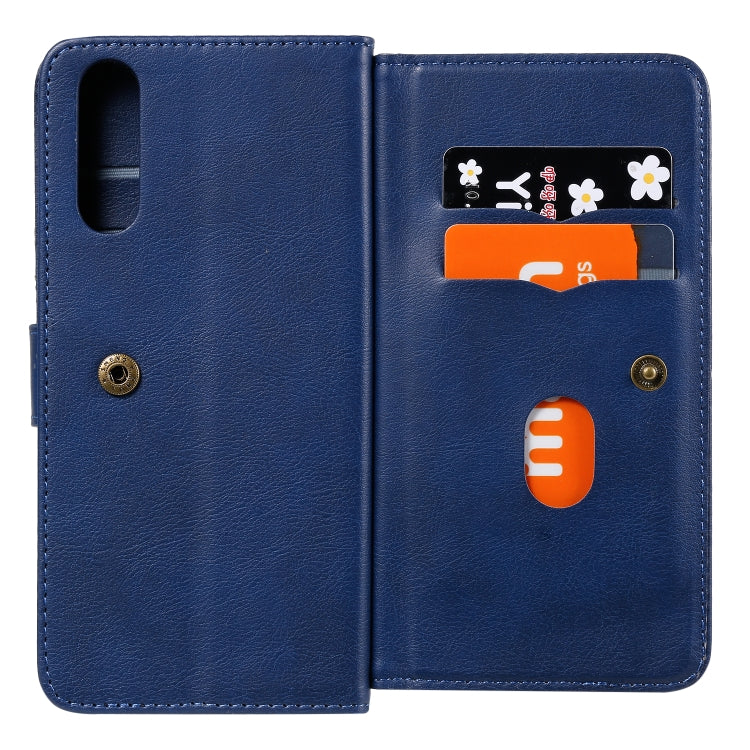 For Sony Xpeira 10 II Multifunctional Magnetic Copper Buckle Horizontal Flip Solid Color Leather Case with 10 Card Slots & Wallet & Holder & Photo Frame