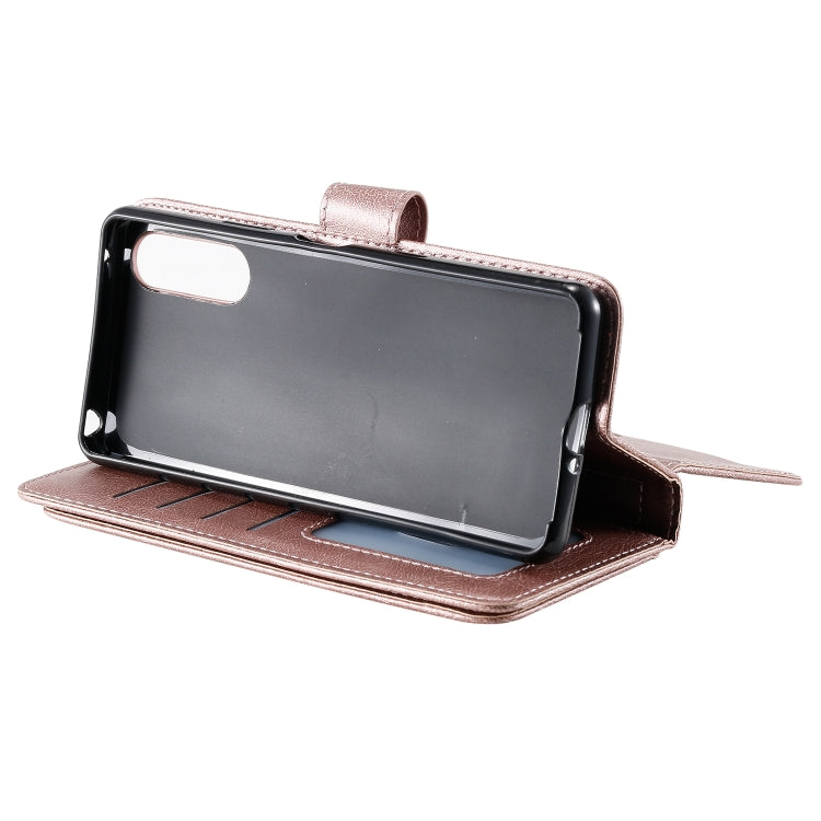 For Sony Xpeira 10 II Multifunctional Magnetic Copper Buckle Horizontal Flip Solid Color Leather Case with 10 Card Slots & Wallet & Holder & Photo Frame