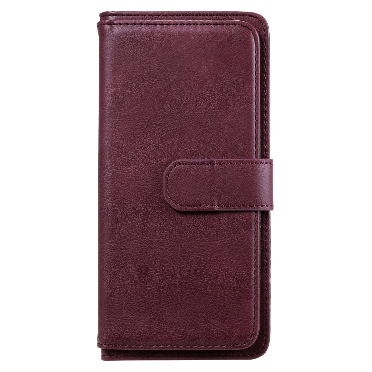 For Sony Xpeira 5 Multifunctional Magnetic Copper Buckle Horizontal Flip Solid Color Leather Case with 10 Card Slots & Wallet & Holder & Photo Frame