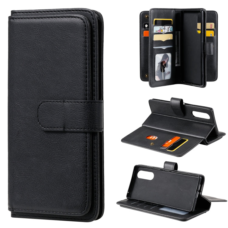 For Sony Xpeira 5 Multifunctional Magnetic Copper Buckle Horizontal Flip Solid Color Leather Case with 10 Card Slots & Wallet & Holder & Photo Frame