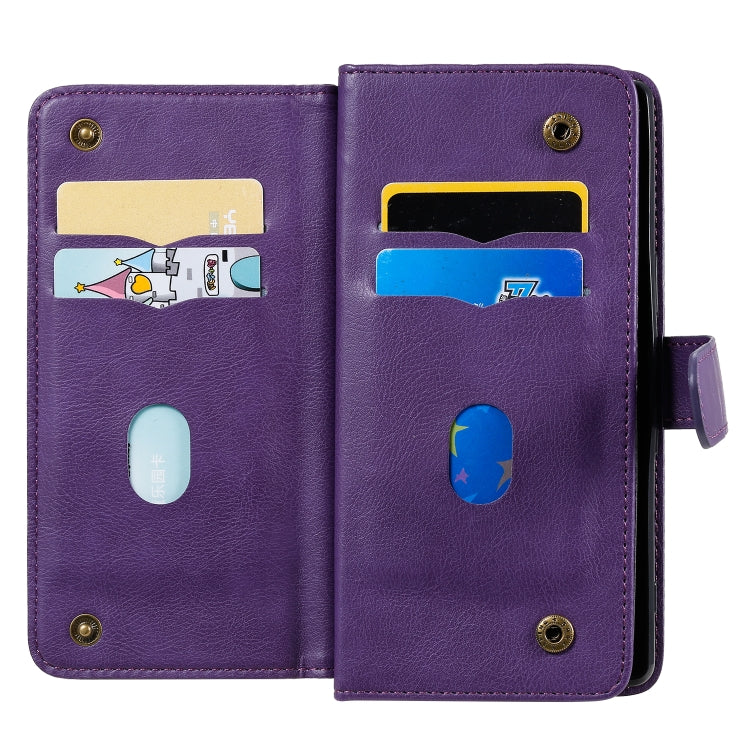 For Sony Xpeira 5 Multifunctional Magnetic Copper Buckle Horizontal Flip Solid Color Leather Case with 10 Card Slots & Wallet & Holder & Photo Frame