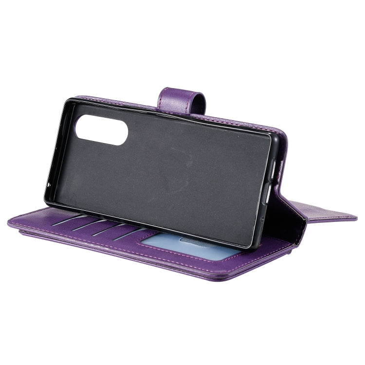 For Sony Xpeira 5 Multifunctional Magnetic Copper Buckle Horizontal Flip Solid Color Leather Case with 10 Card Slots & Wallet & Holder & Photo Frame